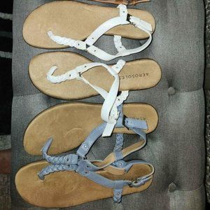 Aerosoles Braided Thong Sandals Size 9.5 (Both Pairs sold together)
